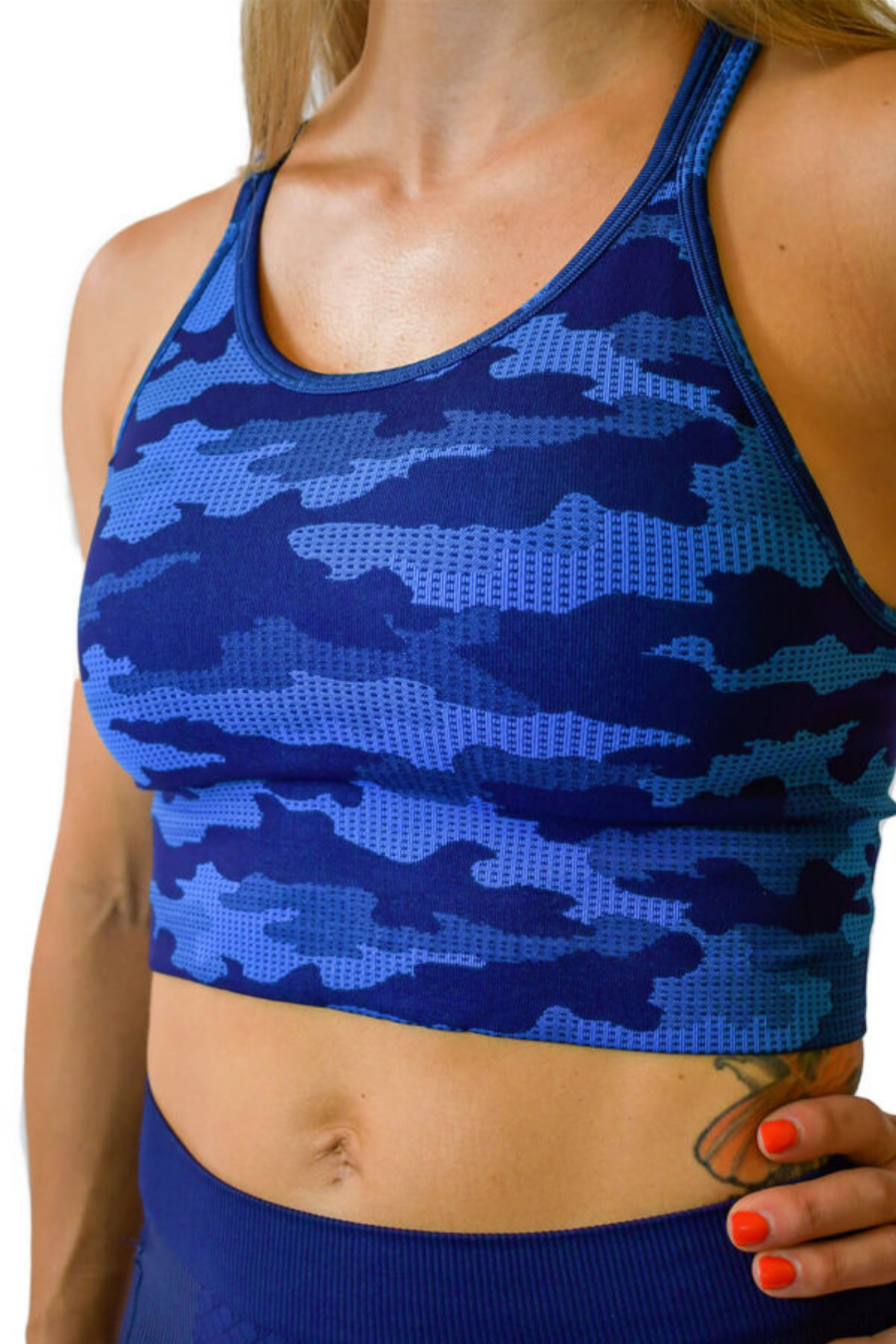 Caliloko Santa Clara Sports Bra Camo Blue