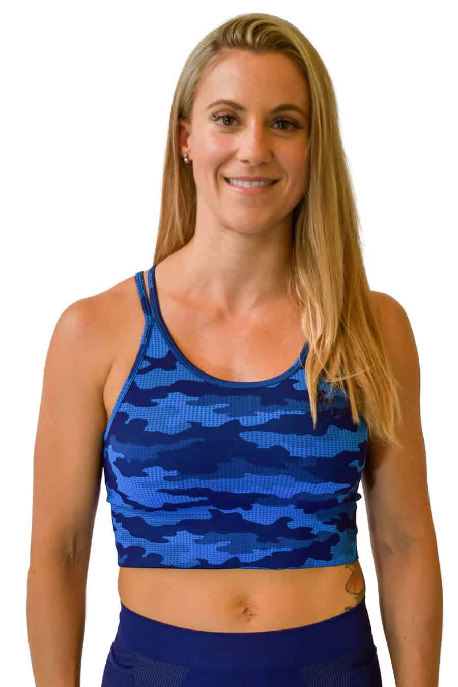 Caliloko Santa Clara Sports Bra Camo Blue